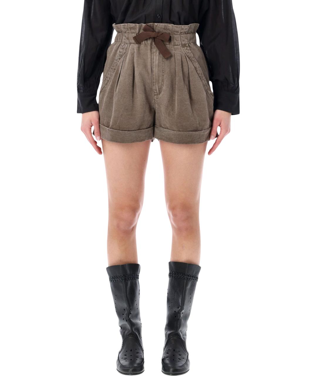 ISABEL MARANT ETOILE Коричневые хлопковые шорты, фото 4