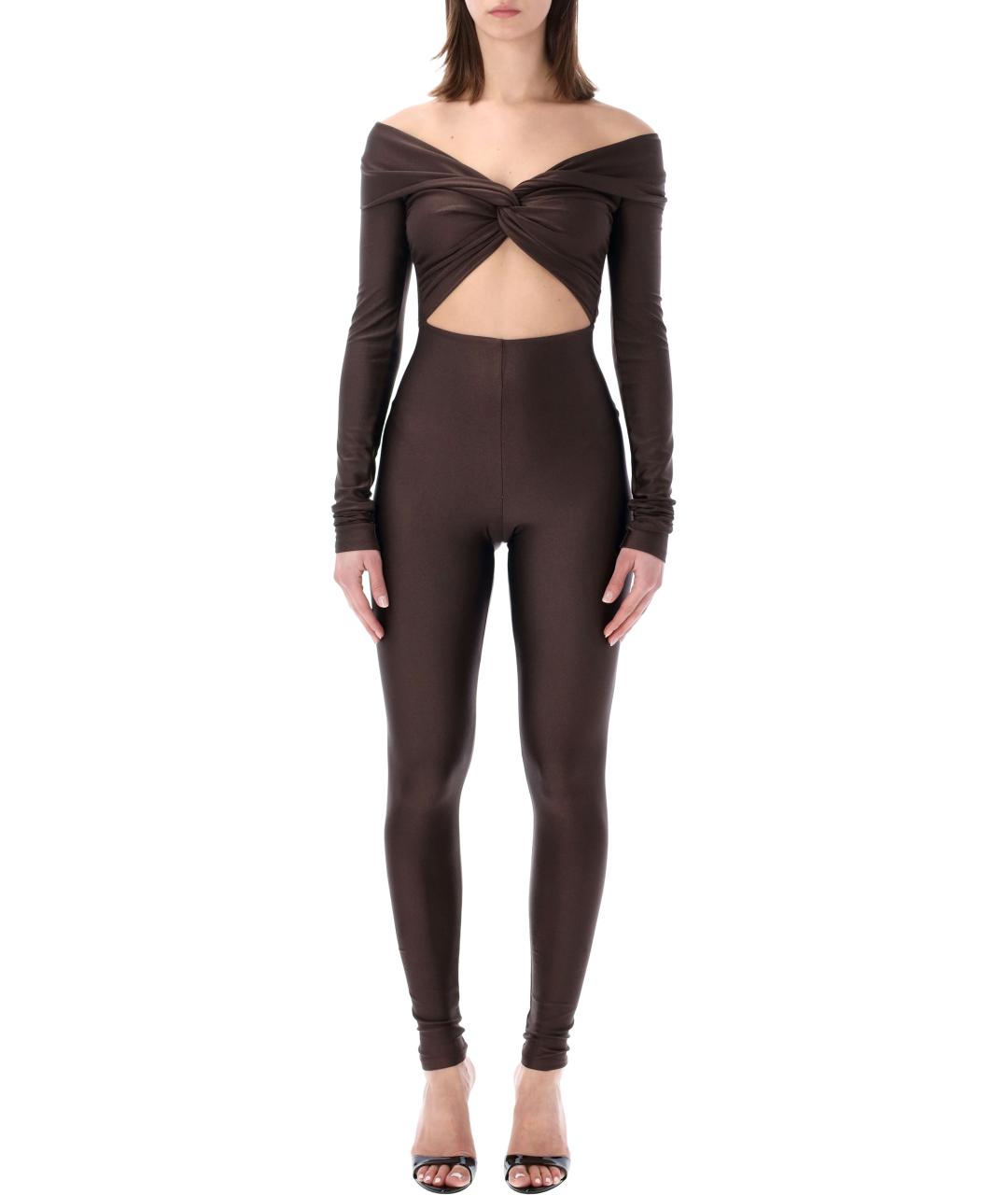 THE ANDAMANE Коричневое полиамидовое платье, фото 2