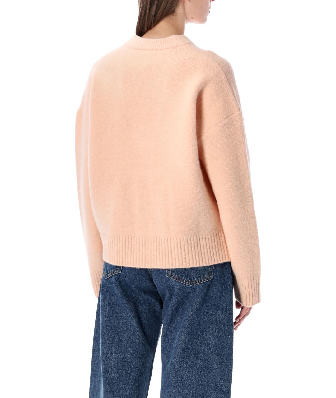 Ami Paris Розовый шерстяной кардиган, фото 3