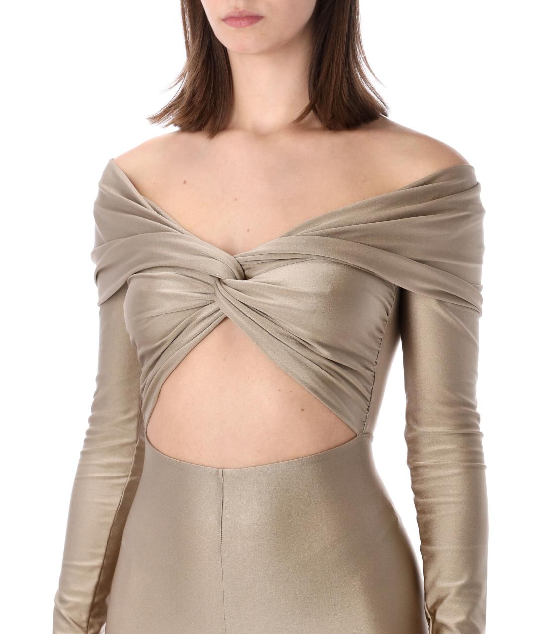 THE ANDAMANE Золотой полиамидовый комбинезон, фото 3