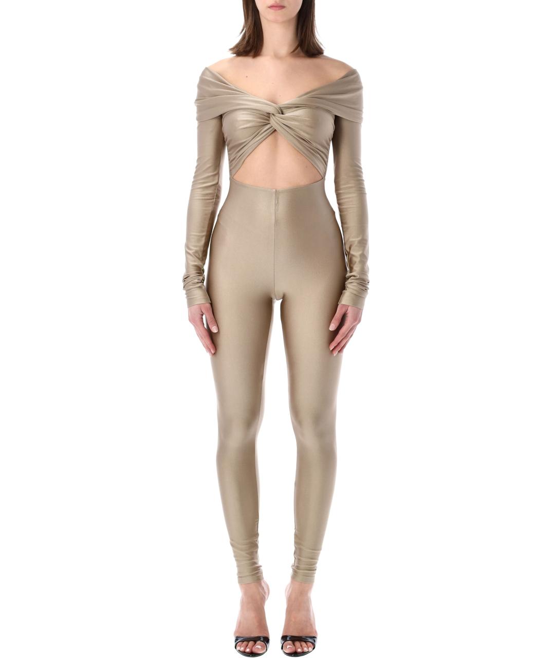 THE ANDAMANE Золотой полиамидовый комбинезон, фото 4