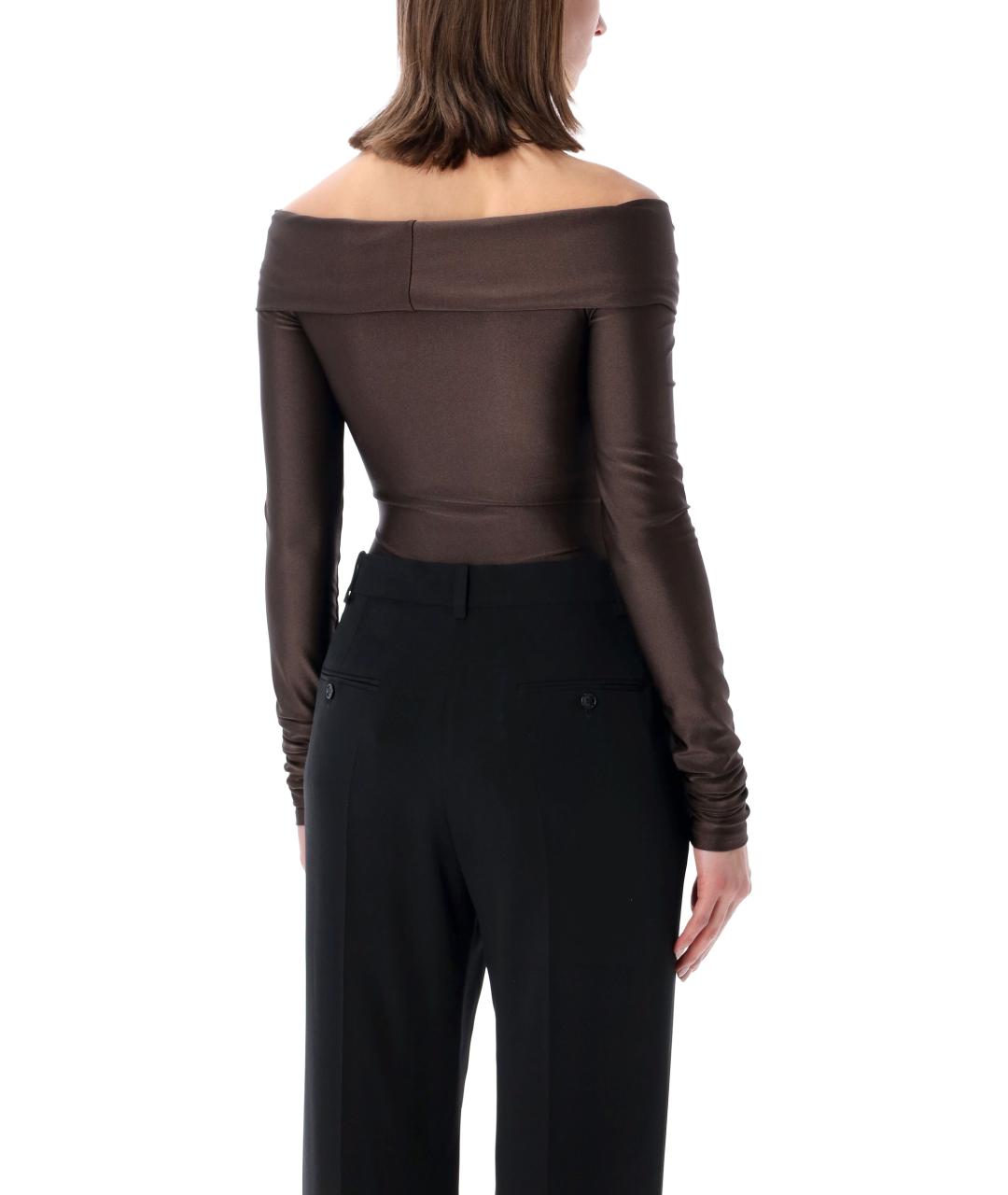 THE ANDAMANE Коричневое полиамидовое боди, фото 2