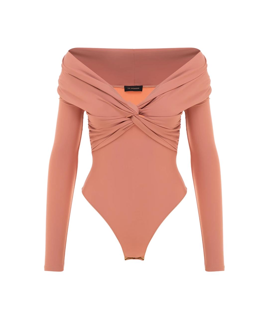 THE ANDAMANE Розовое полиамидовое боди, фото 1