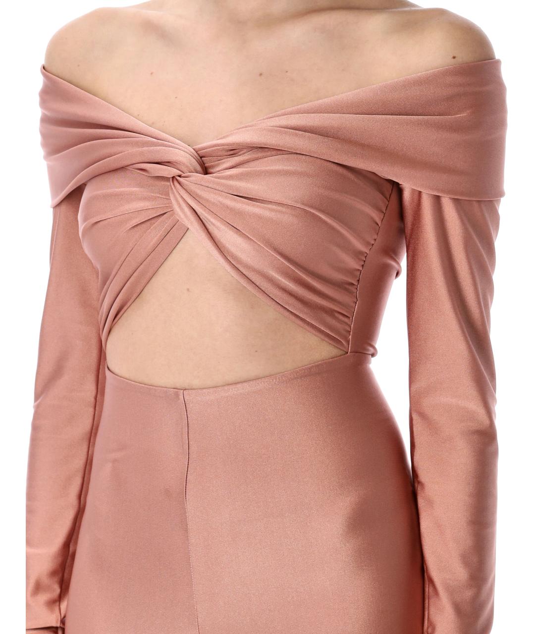 THE ANDAMANE Розовое полиамидовое платье, фото 4