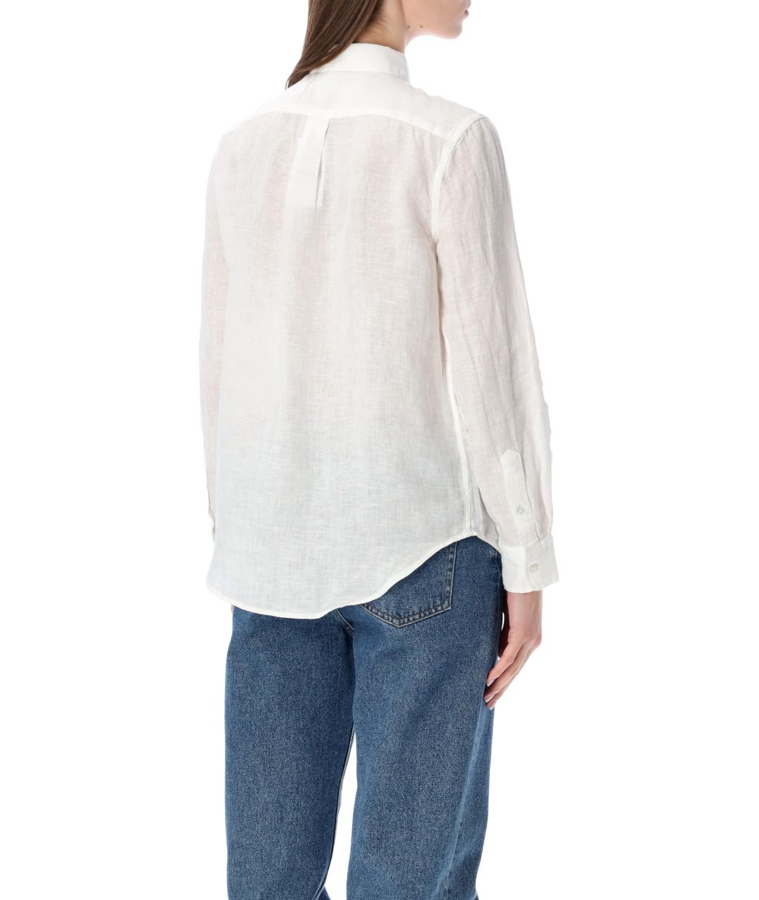 POLO RALPH LAUREN Белая льняная рубашка, фото 2