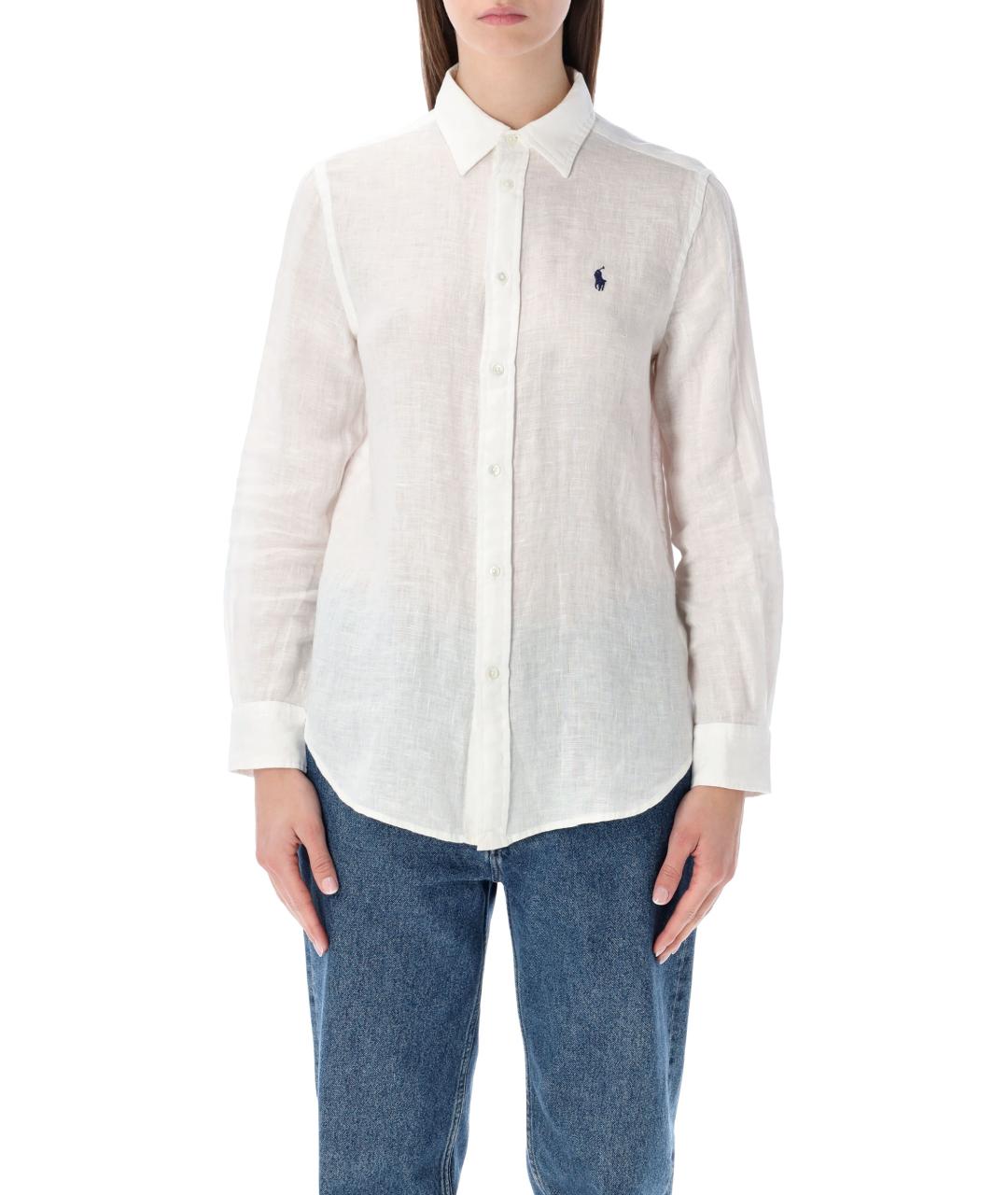POLO RALPH LAUREN Белая льняная рубашка, фото 4