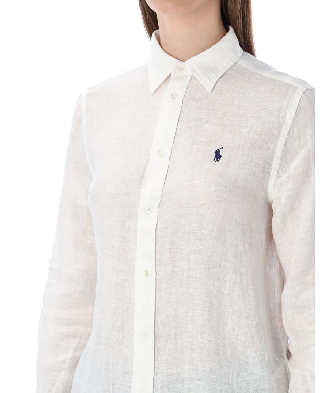 POLO RALPH LAUREN Белая льняная рубашка, фото 3