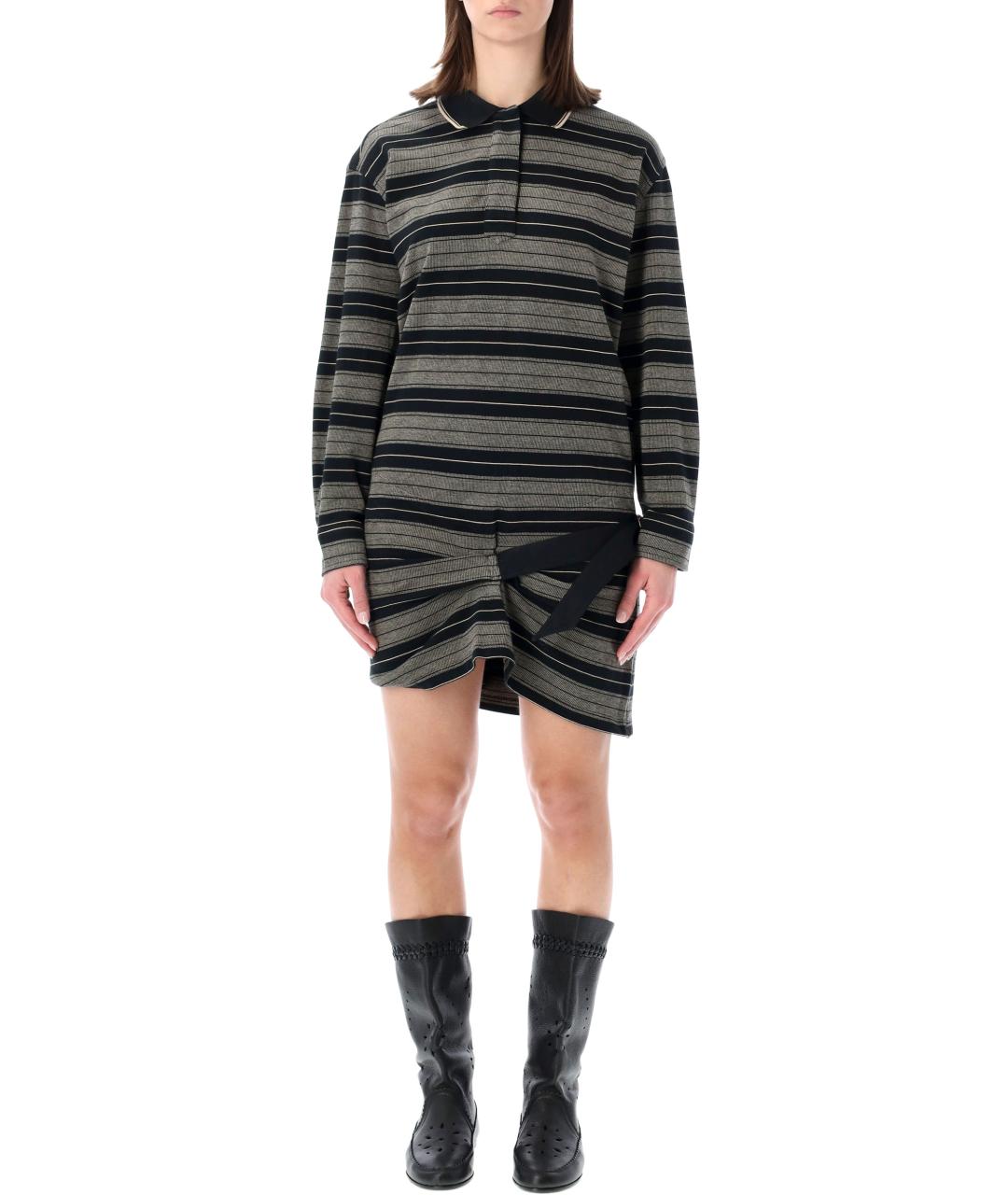 ISABEL MARANT ETOILE Мульти хлопковое повседневное платье, фото 2