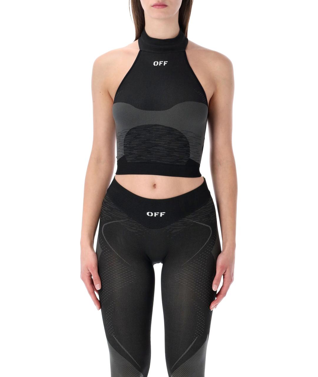 OFF-WHITE Черная полиамидовая майка, фото 4