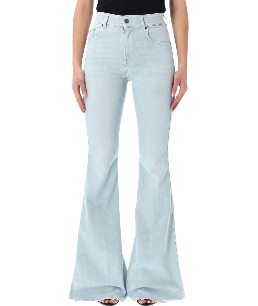 HAIKURE Голубые хлопковые джинсы клеш, фото 2