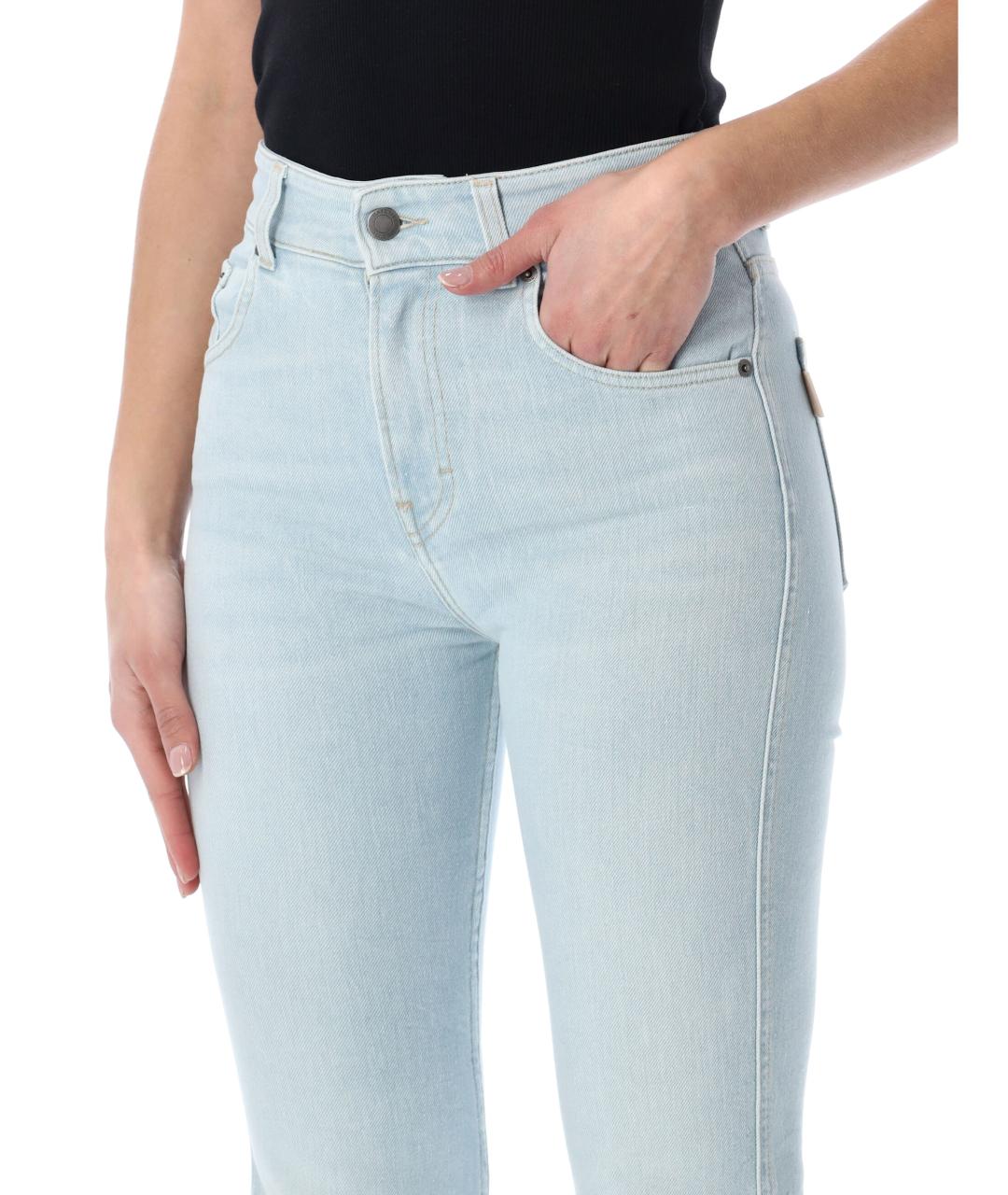 HAIKURE Голубые хлопковые джинсы клеш, фото 4