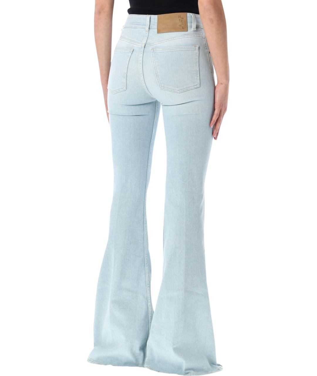 HAIKURE Голубые хлопковые джинсы клеш, фото 3