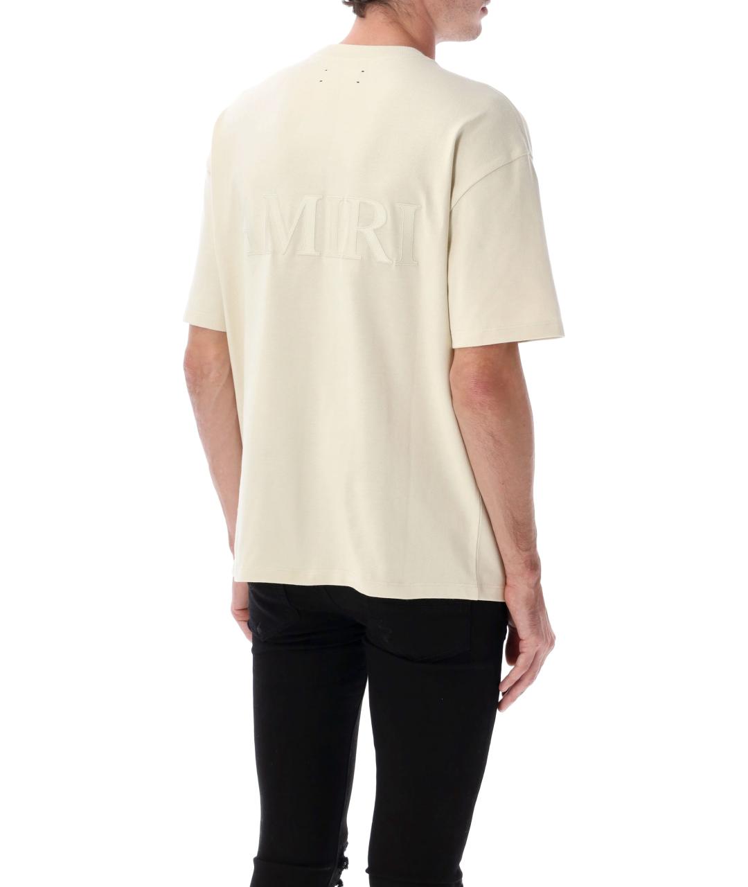 AMIRI Бежевая хлопковая футболка, фото 2