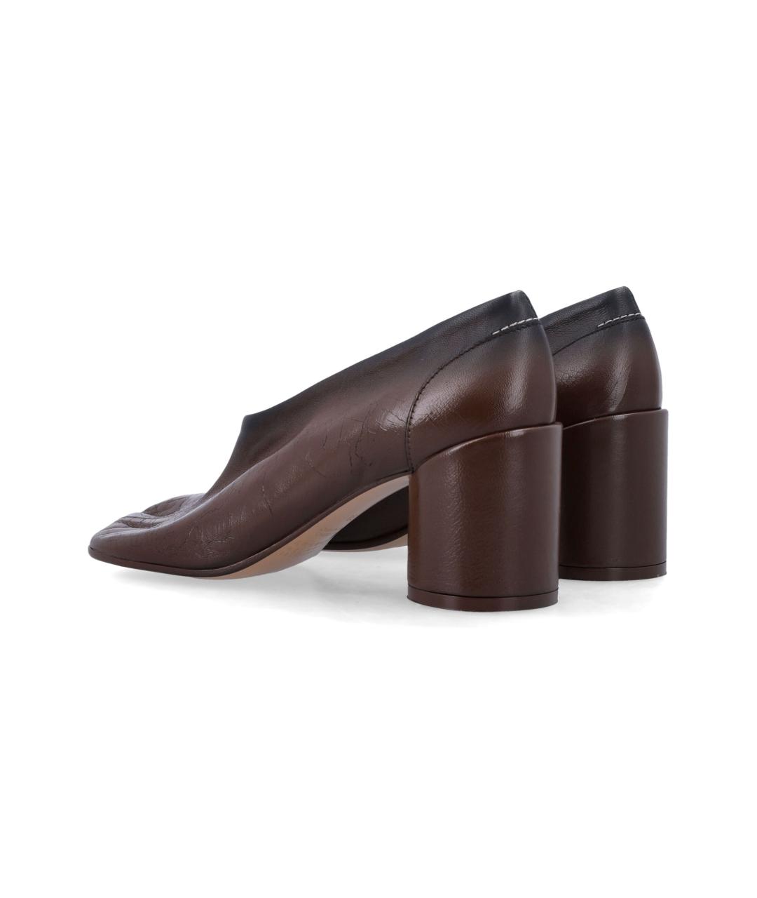 MM6 MAISON MARGIELA Коричневые кожаные туфли, фото 3