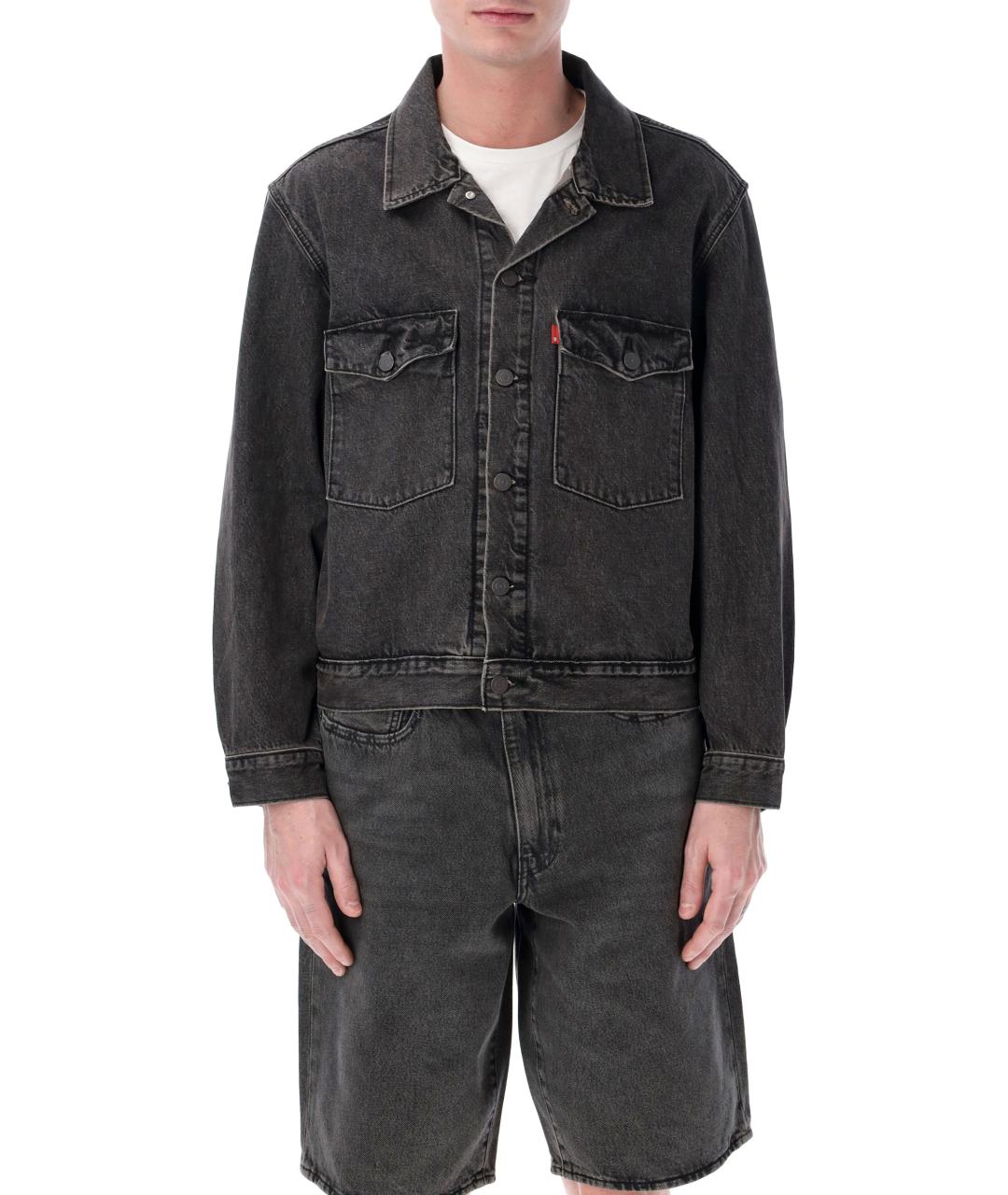 LEVI'S Черная хлопковая куртка, фото 2