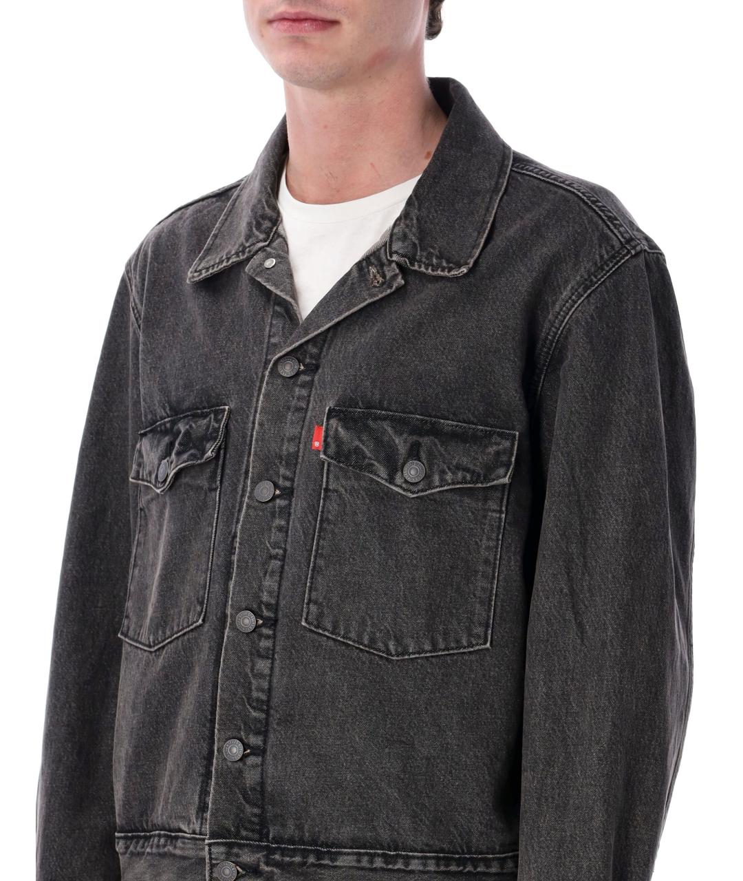 LEVI'S Черная хлопковая куртка, фото 4