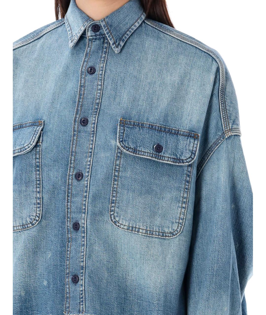 R13 Синяя деним рубашка, фото 2