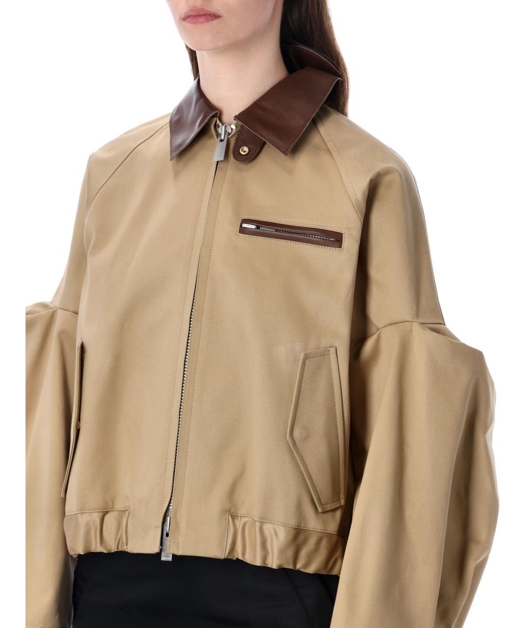 SACAI Бежевая хлопковая куртка, фото 4