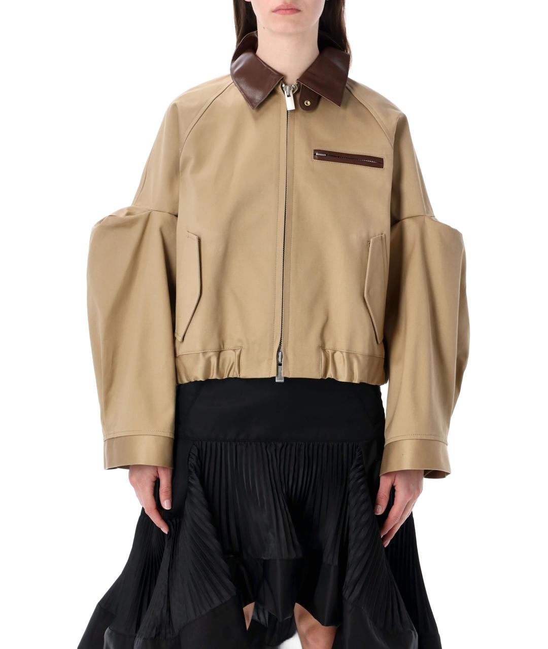 SACAI Бежевая хлопковая куртка, фото 2