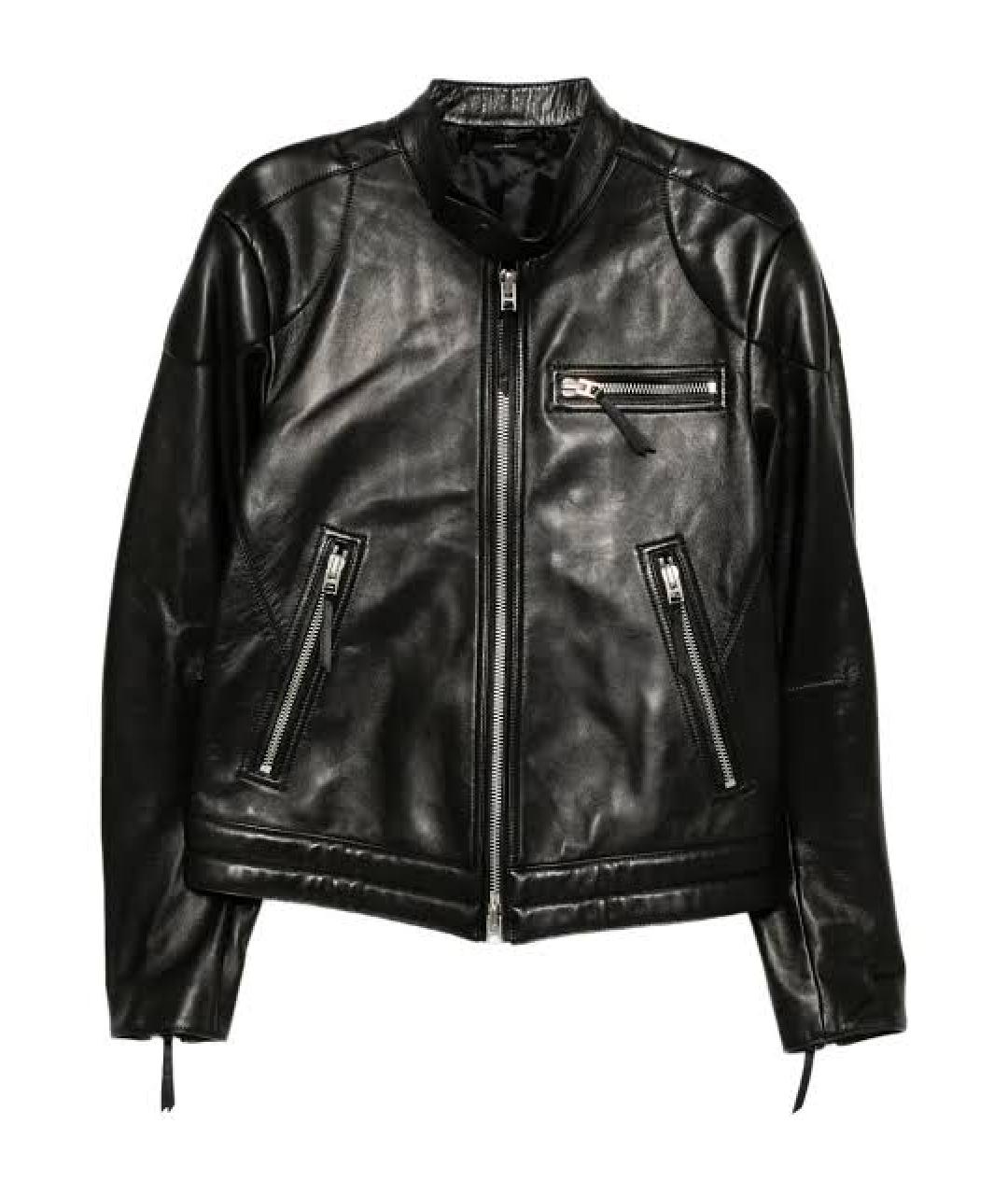 TOM FORD Черная кожаная куртка, фото 1