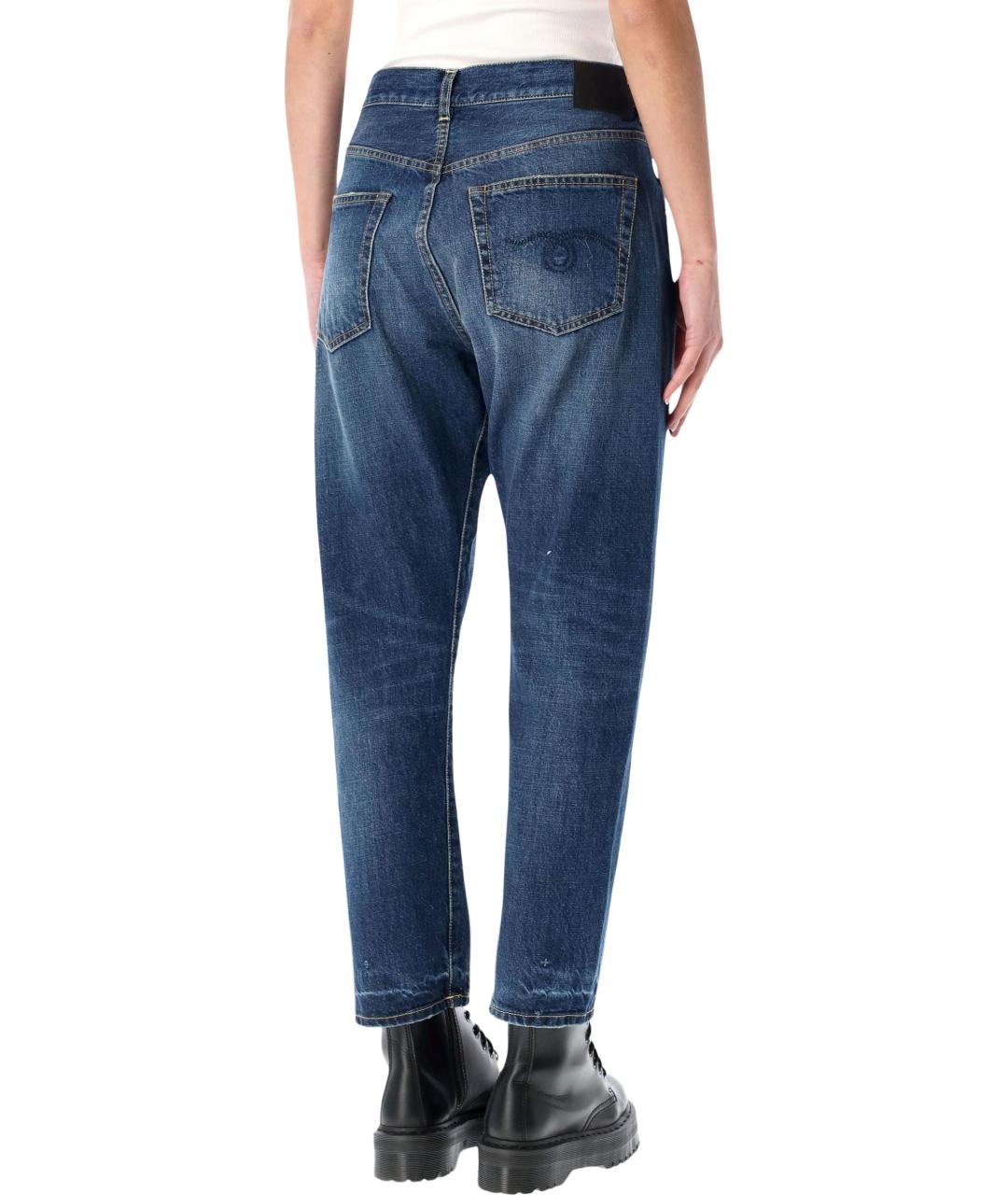 R13 Синие хлопковые прямые джинсы, фото 2