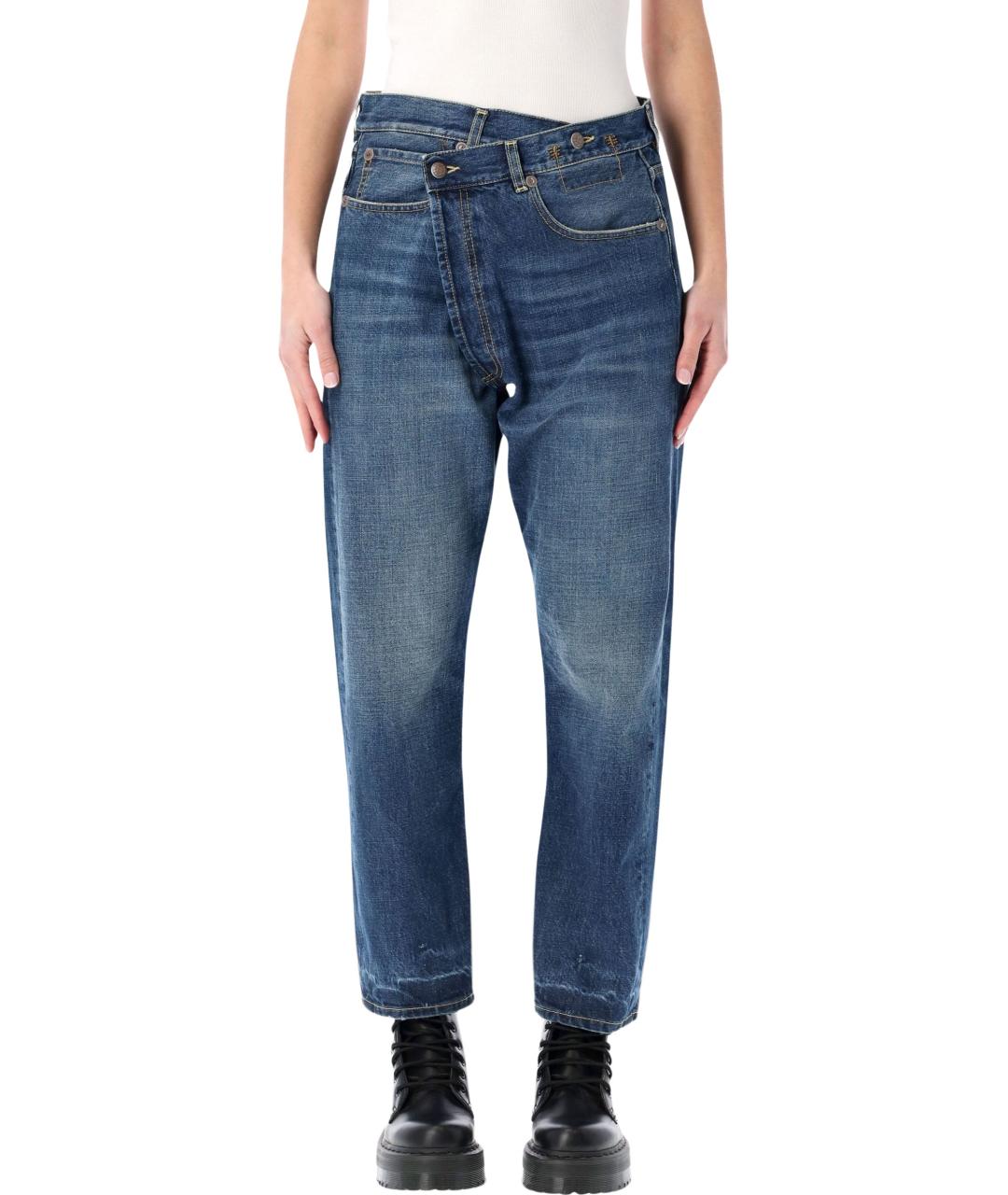 R13 Синие хлопковые прямые джинсы, фото 1