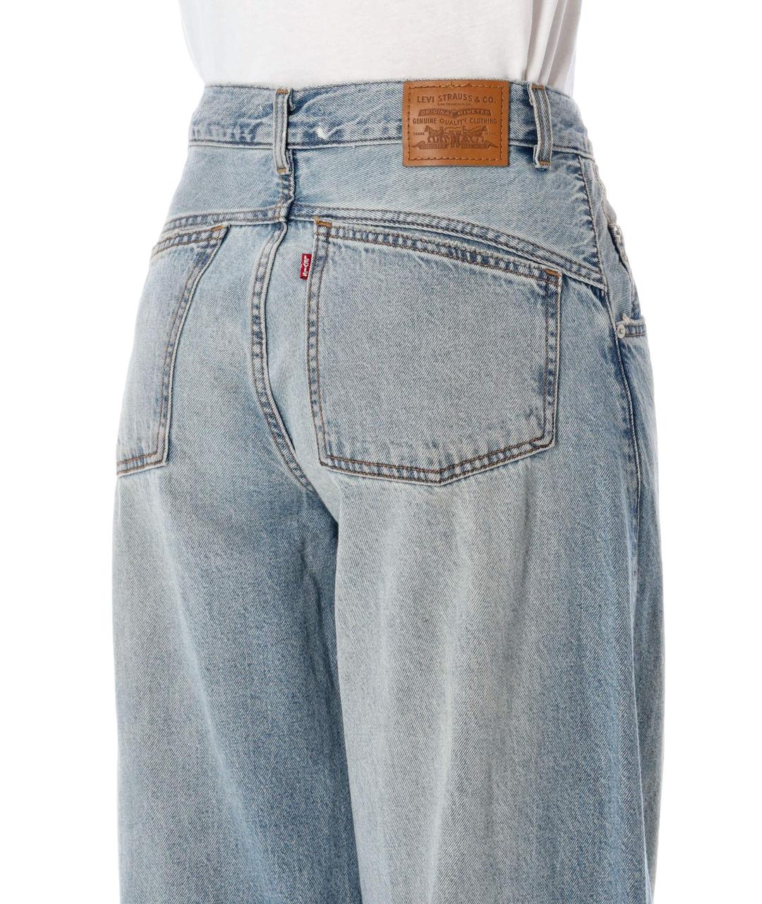 LEVI'S Синие хлопковые прямые джинсы, фото 3