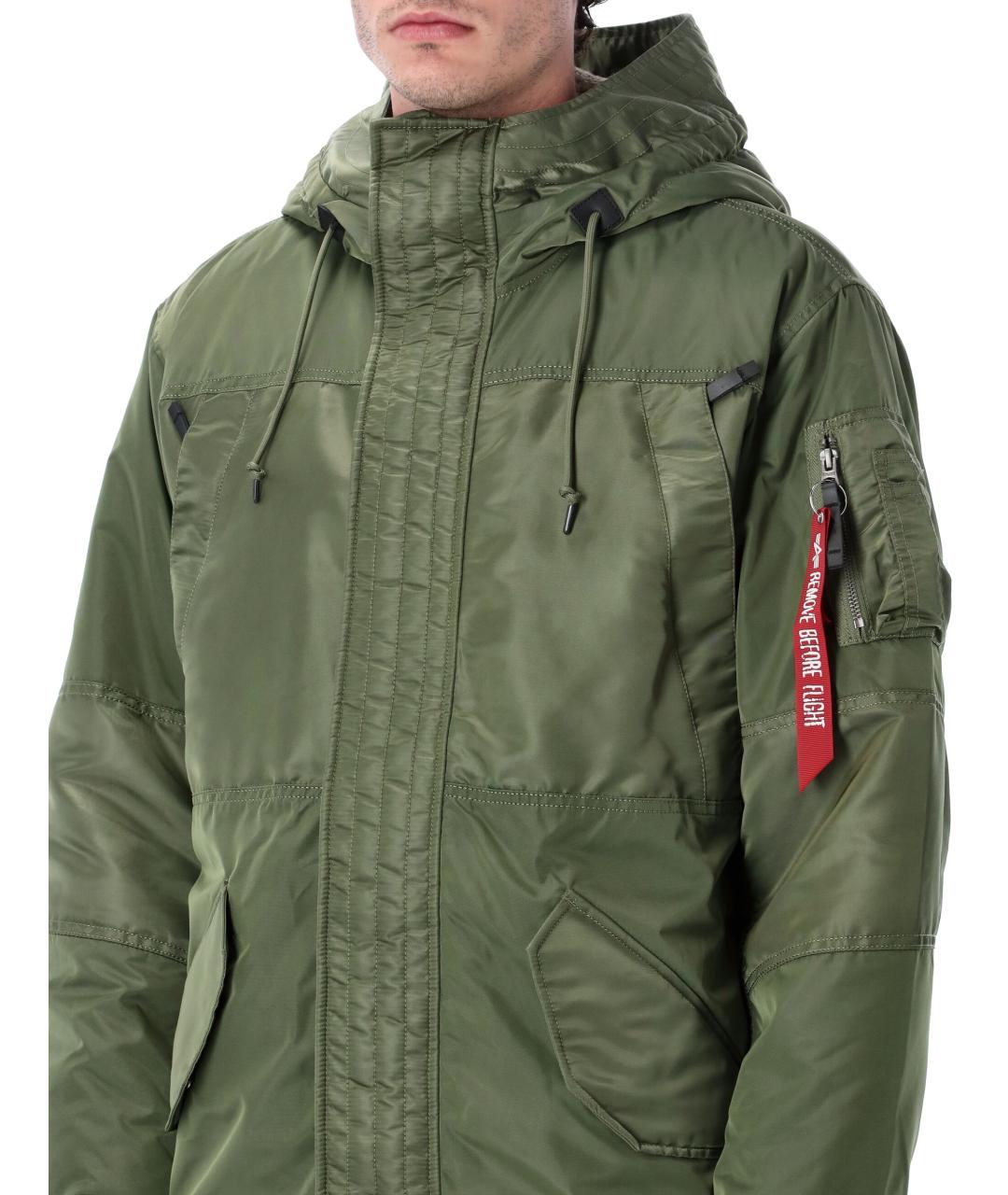 ALPHA INDUSTRIES Зеленая полиамидовая парка, фото 3