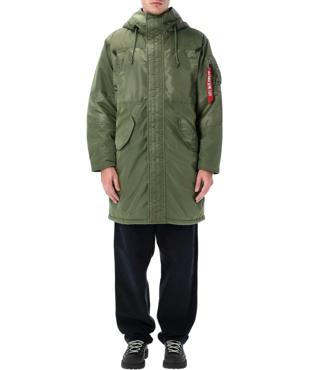 ALPHA INDUSTRIES Зеленая полиамидовая парка, фото 4