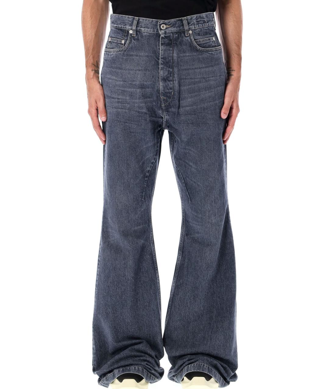 RICK OWENS DRKSHDW Синие хлопковые прямые джинсы, фото 4