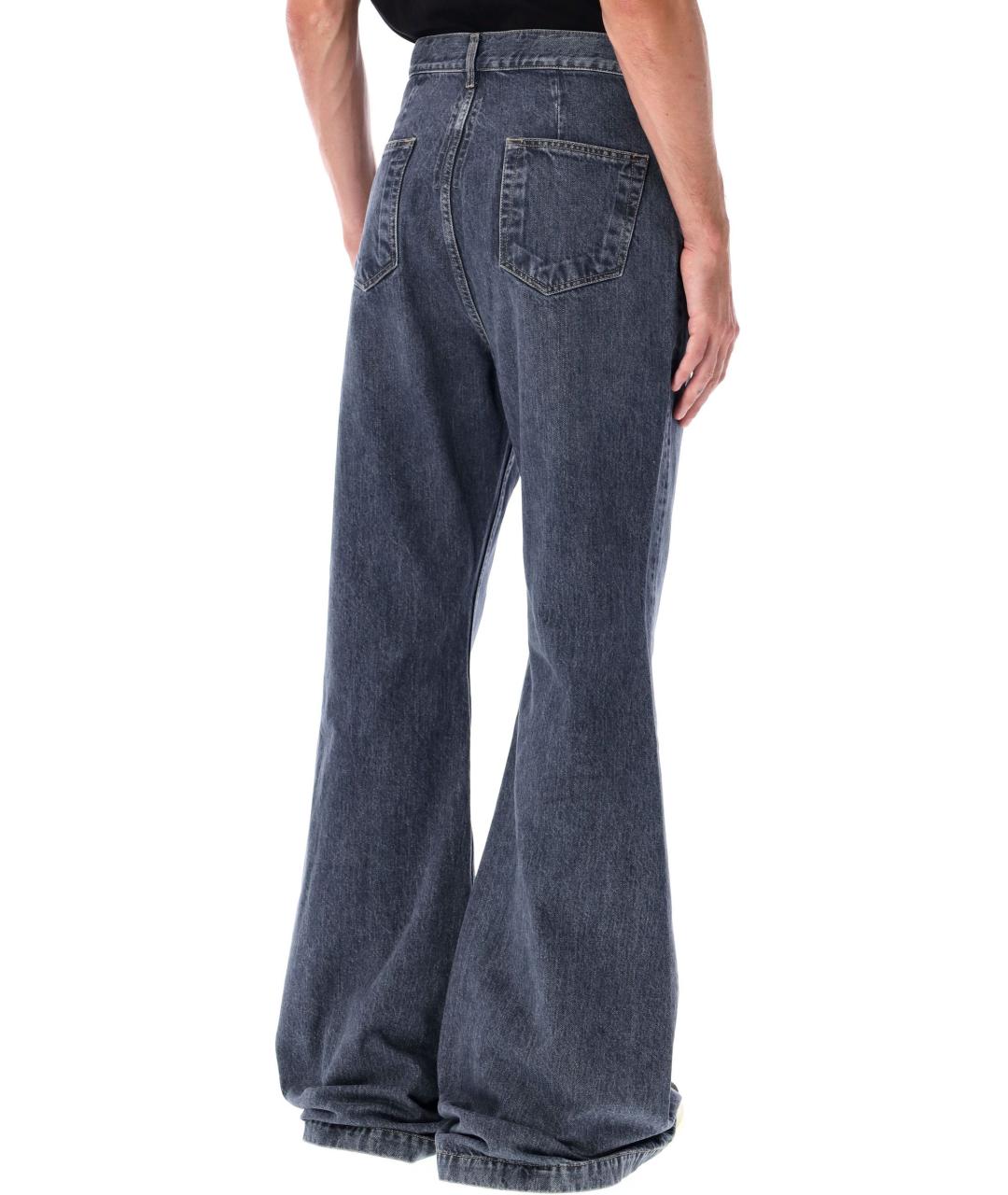 RICK OWENS DRKSHDW Синие хлопковые прямые джинсы, фото 2