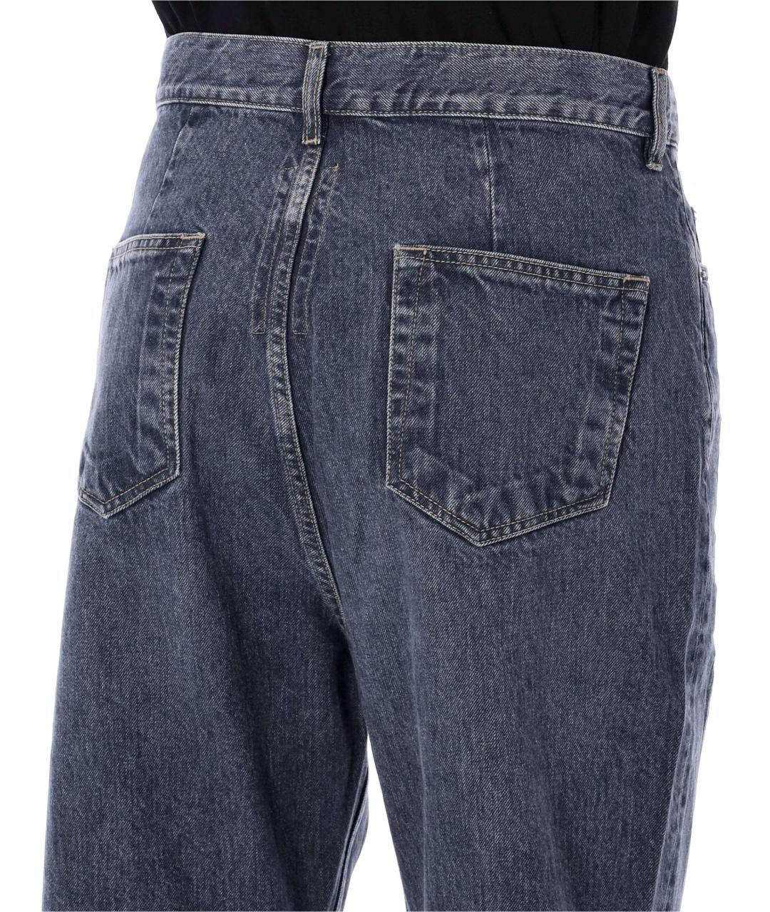 RICK OWENS DRKSHDW Синие хлопковые прямые джинсы, фото 3