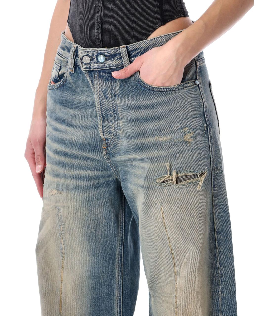 DIESEL Синие хлопковые прямые джинсы, фото 4