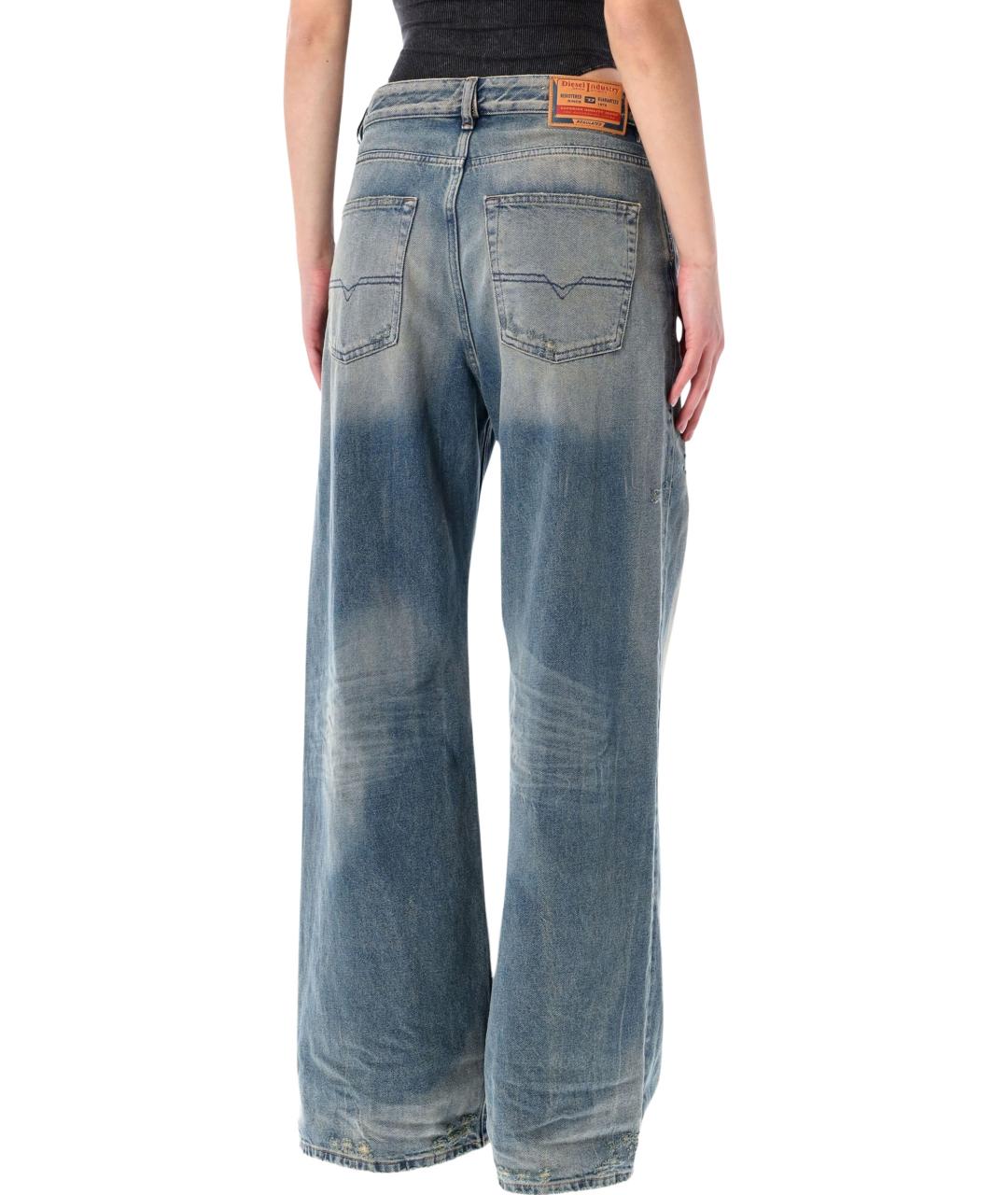 DIESEL Синие хлопковые прямые джинсы, фото 3