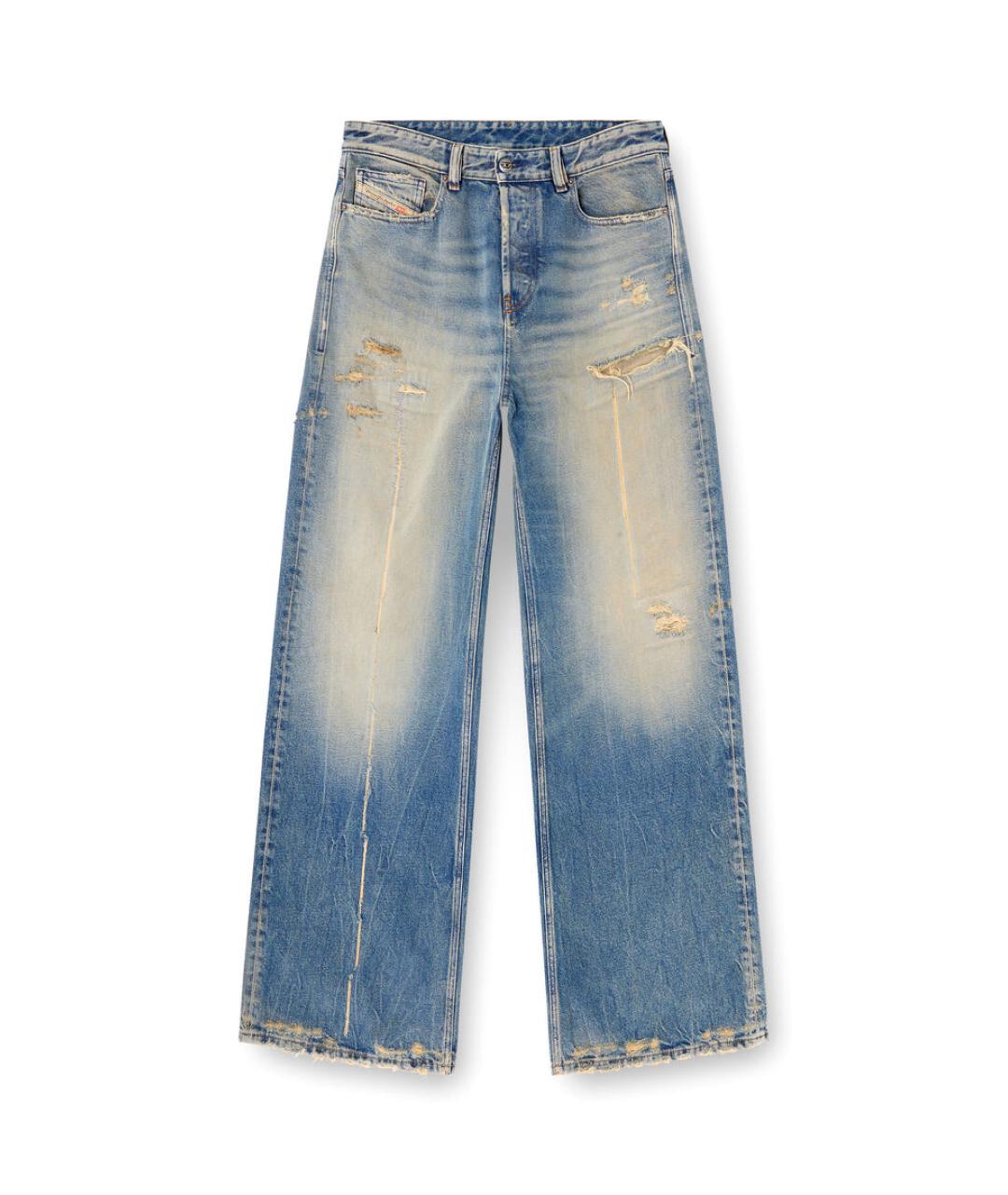 DIESEL Синие хлопковые прямые джинсы, фото 1