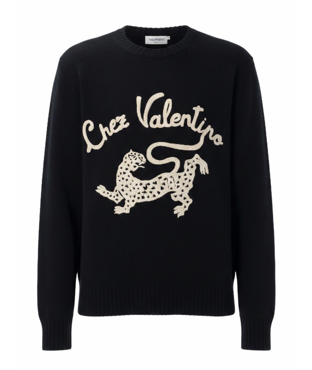 VALENTINO Черный шерстяной джемпер / свитер, фото 1