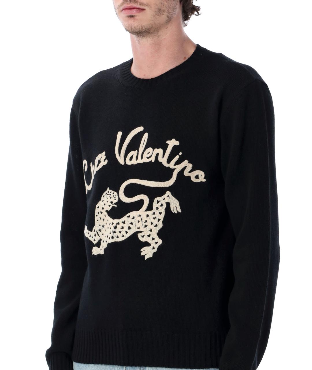 VALENTINO Черный шерстяной джемпер / свитер, фото 3