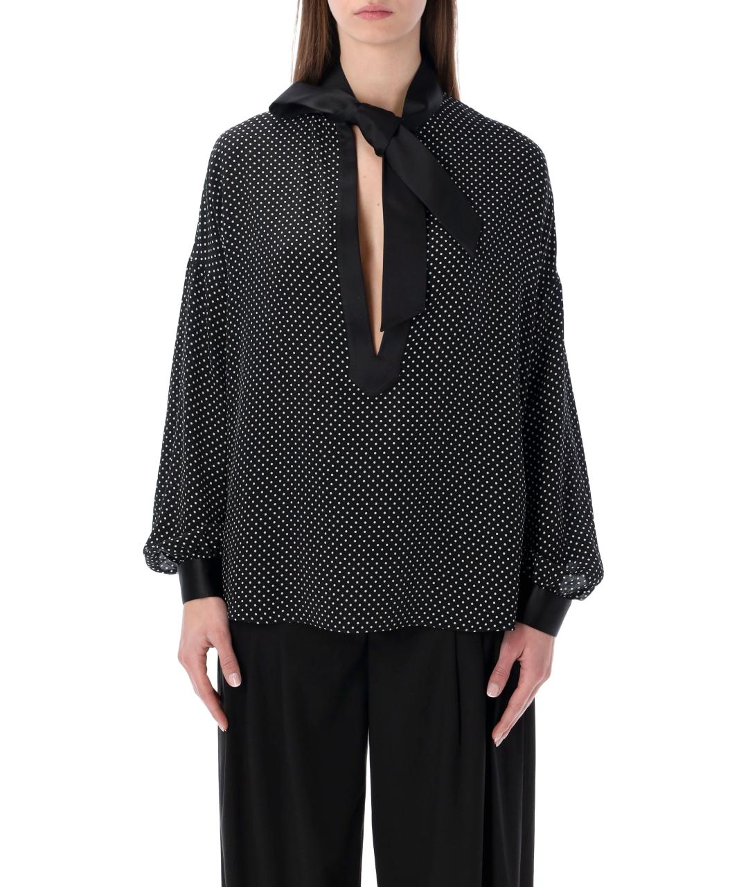 TOM FORD Черная шелковая блузы, фото 4