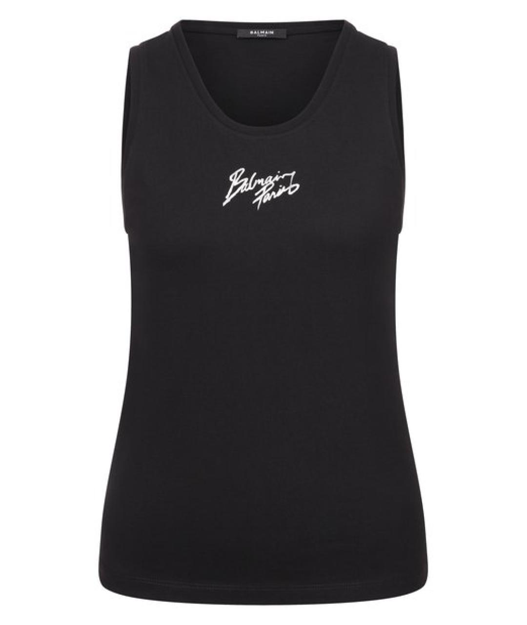 BALMAIN Черная хлопковая майка, фото 1