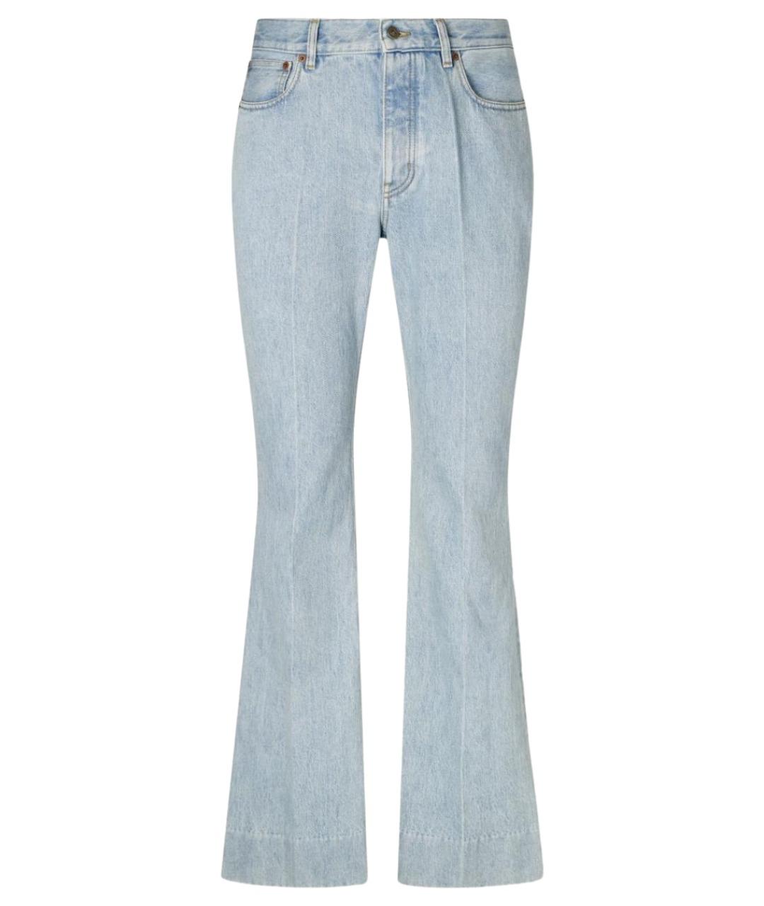 VALENTINO Голубые хлопковые прямые джинсы, фото 1