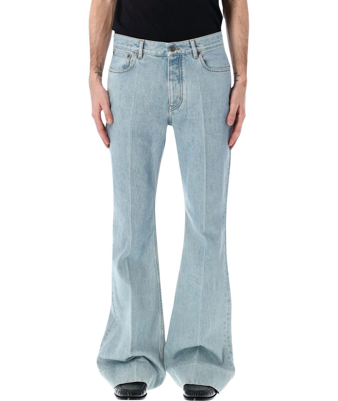 VALENTINO Голубые хлопковые прямые джинсы, фото 2