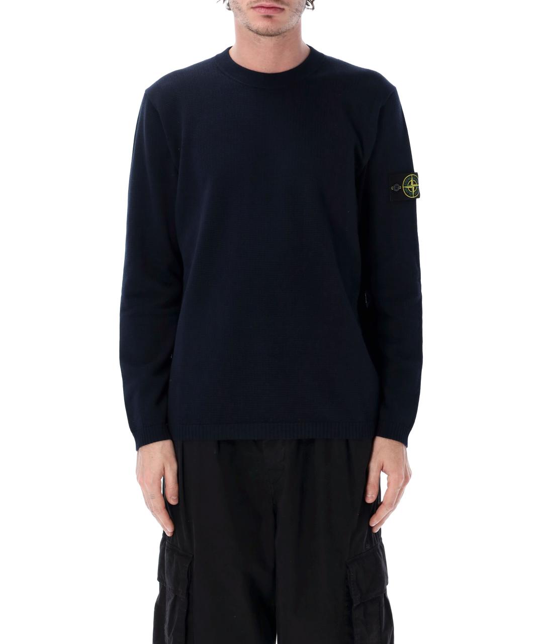 STONE ISLAND Синий хлопковый джемпер / свитер, фото 4