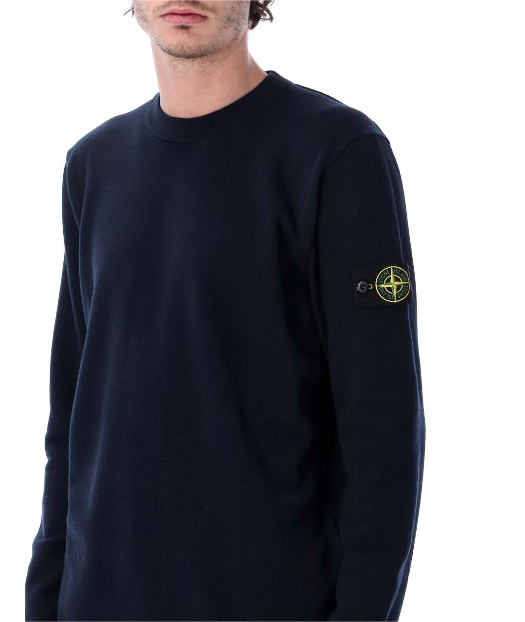 STONE ISLAND Синий хлопковый джемпер / свитер, фото 3