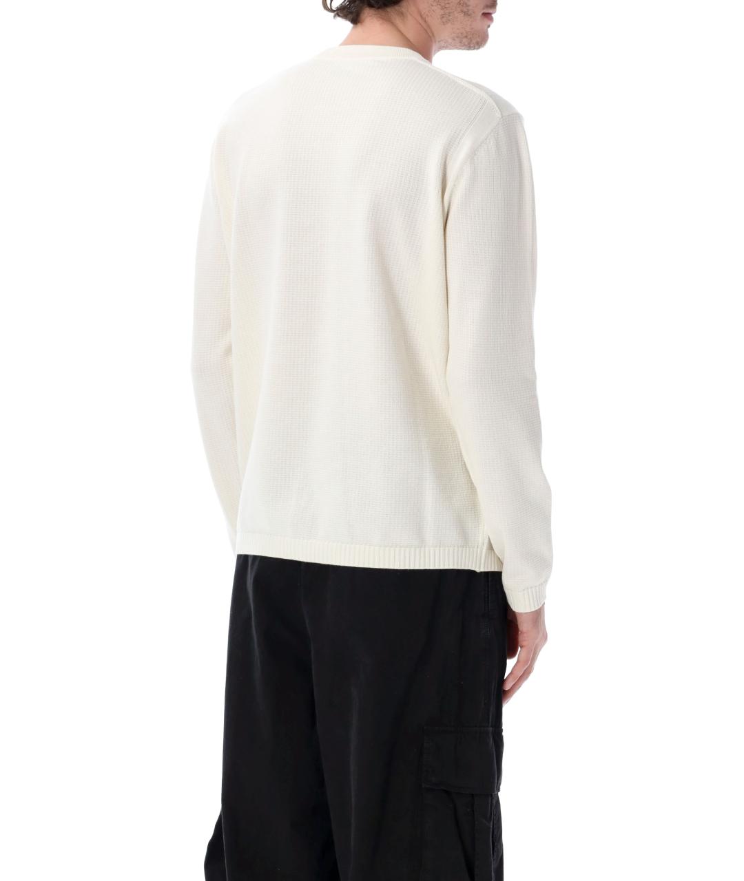 STONE ISLAND Белый хлопковый джемпер / свитер, фото 2