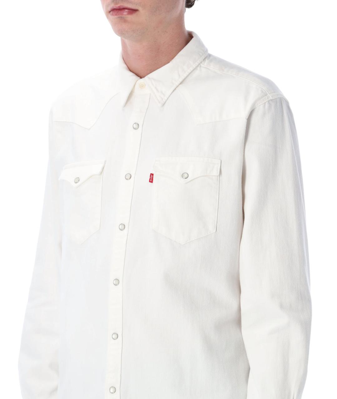 LEVI'S Белая хлопковая кэжуал рубашка, фото 3