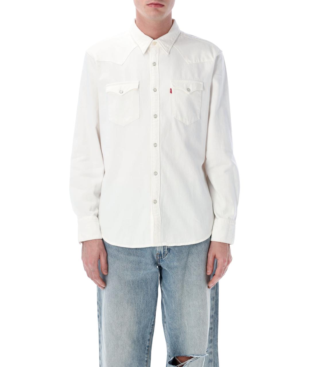 LEVI'S Белая хлопковая кэжуал рубашка, фото 1