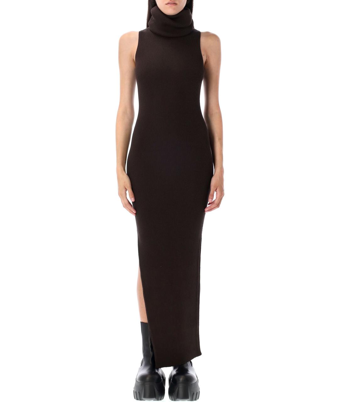 RICK OWENS Коричневое вискозное повседневное платье, фото 2