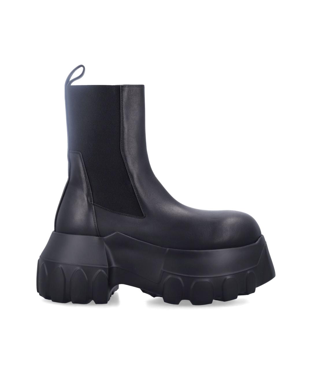RICK OWENS Черные кожаные ботинки, фото 1
