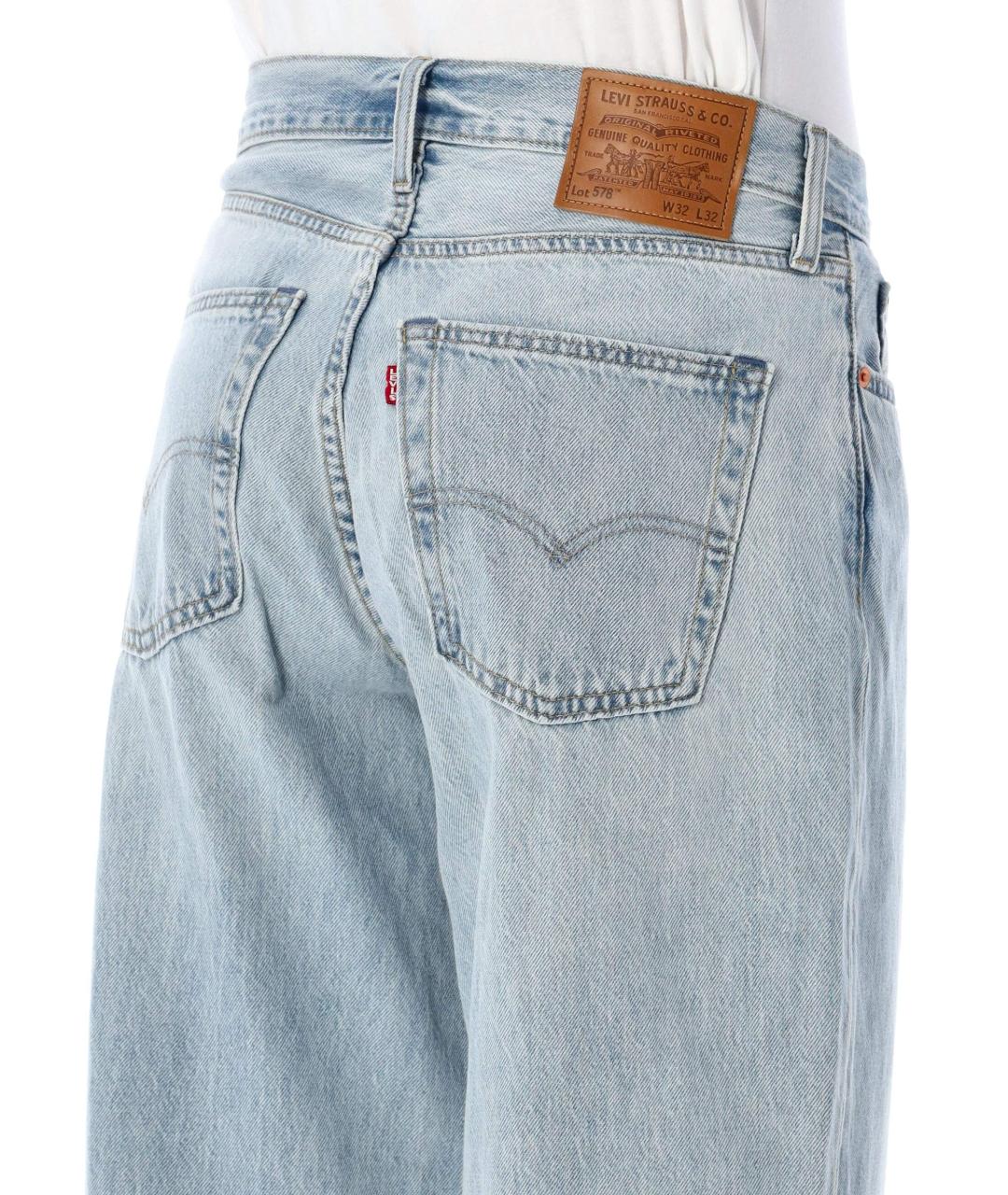 LEVI'S Синие хлопковые прямые джинсы, фото 3