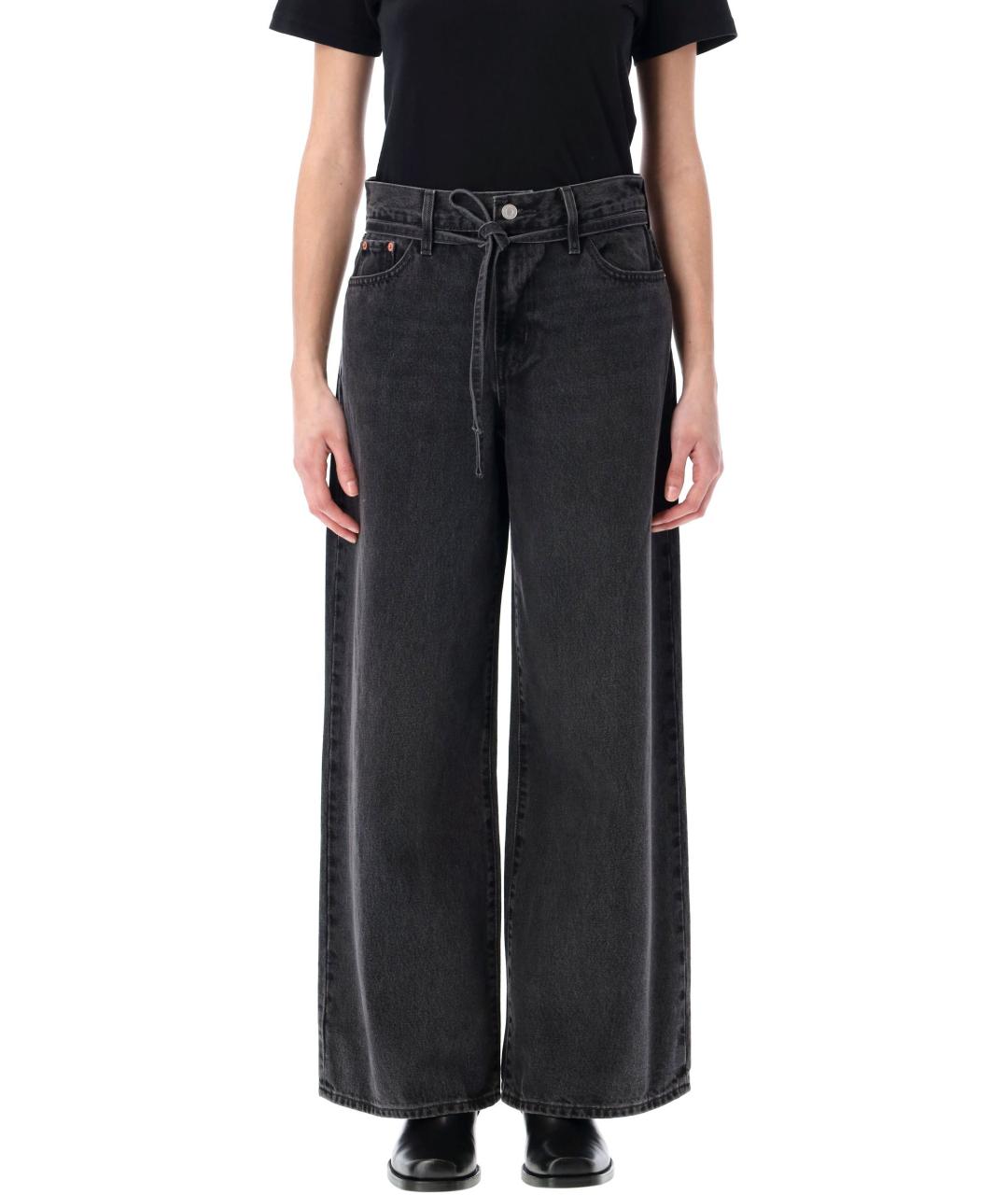 LEVI'S Черные хлопковые прямые джинсы, фото 4